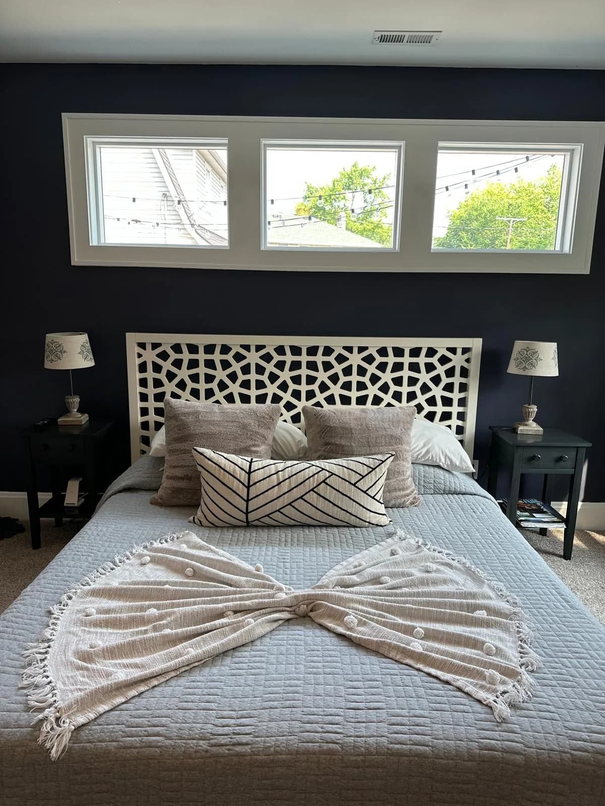 Master bedroom left clean and neatly styled after a house cleaning by Dolane Cleaning Services in Westerville, Ohio