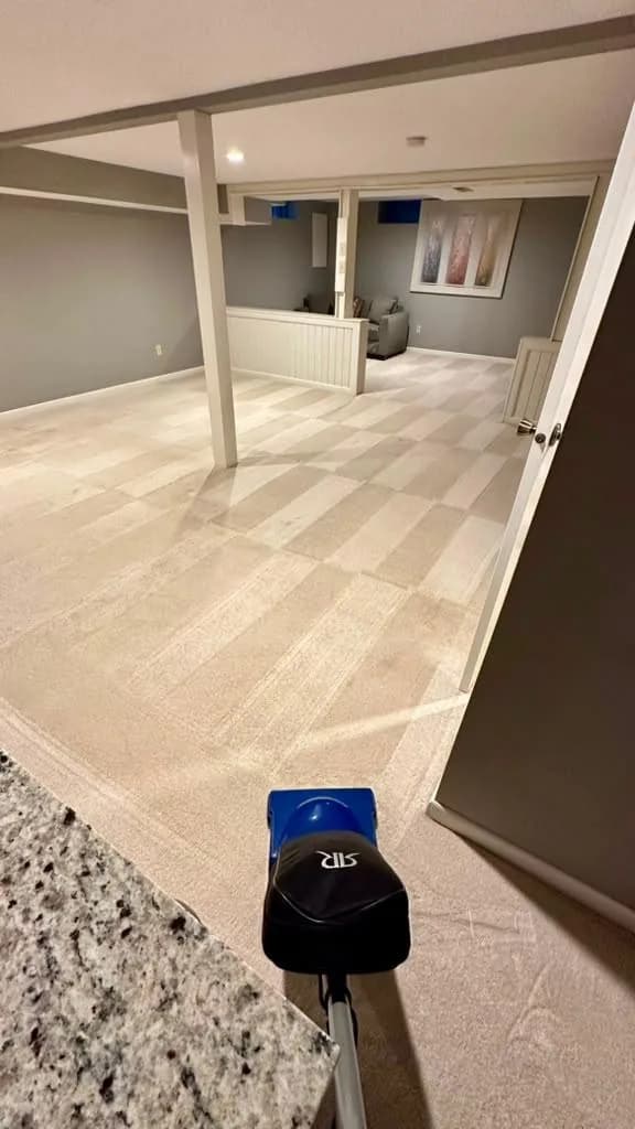 Empty finished basement cleaned and ready for new residents by Dolane Cleaning Services